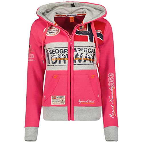 Geographical Norway Flyer Lady - Damen Kapuzen Sweatshirt Taschen - Damen Sweatshirt Casual Langarm Pullover Warm - Hoodie Jacke Sporttops von Geographical Norway