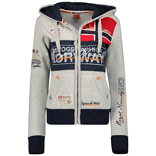 Geographical Norway Flyer Lady - Damen Kapuzen Sweatshirt Taschen - Damen Sweatshirt Casual Langarm Pullover Warm - Hoodie Jacke Sporttops von Geographical Norway