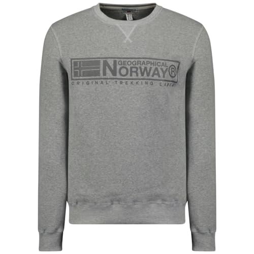 Geographical Norway - GANTOINE Langarm-Sweatshirt für Herren ohne Kapuze, grau, M von Geographical Norway