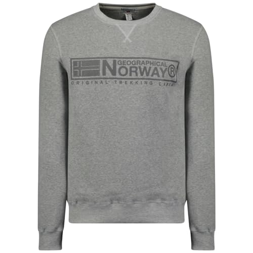 Geographical Norway - GANTOINE Langarm-Sweatshirt für Herren ohne Kapuze, grau, XL von Geographical Norway