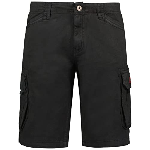 Geographical Norway GEO Norway Palar Men - Herren Shorts / Bermuda - Cargo Caprihose aus Baumwolle, Kleidung für Jungen/Herren für den Sommer - Shorts und Bermudas, Schwarz , XL von Geographical Norway