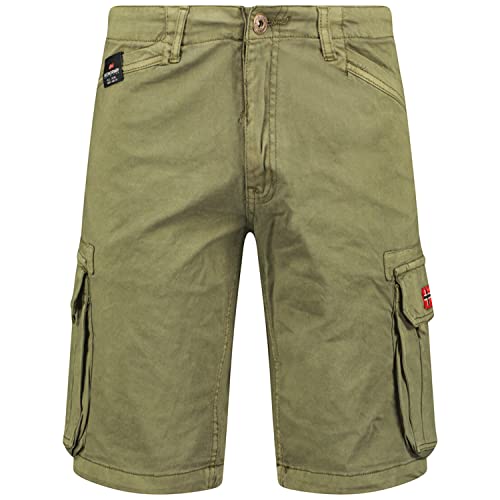 Geographical Norway GEO Norway Palar Men Shorts / Bermuda Herren - Cargo-Caprihose aus Baumwolle für Jungen / Herren für den Sommer - Shorts und Bermudas, Mastic, S von Geographical Norway