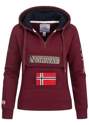 Geographical Norway GYMCLASS Damen Sweatshirt, burgunderrot, XXL von Geographical Norway