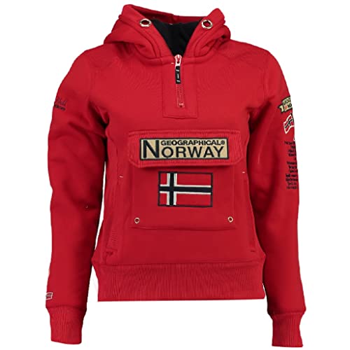 Geographical Norway GYMCLASS Lady - Damen Sweatshirt Hoody Und Taschen Känguru - Damen Sweatshirt Langarm Pullover Winter - Hoodie Jacke Tops Sport Kapuzen Hoodies Granat L - GRÖSSE 3 von Geographical Norway