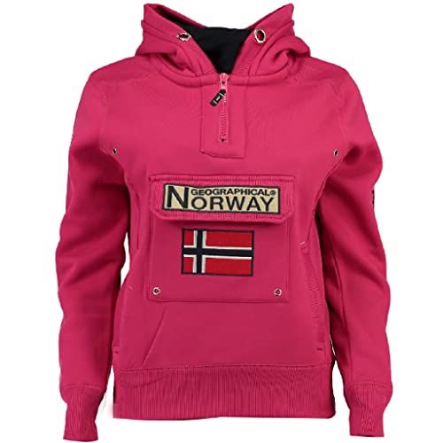 Geographical Norway Damen Gymclass Hoodie Chest Pocket Sweater Kapuze WR635F/GN Größe XL Farbe flash pink von Geographical Norway