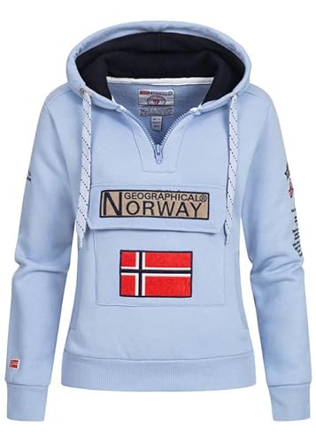 Geographical Norway GYMCLASS Lady – Damen-Sweatshirt, Kapuze, Känguru-Taschen, lässig, langärmlig, warm – Hoodie Top Sport von Geographical Norway