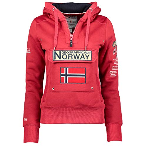 Geographical Norway GYMCLASS Lady - Damen Sweatshirt Hoody Und Taschen Känguru - Damen Sweatshirt Langarm - Pullover Winter - Hoodie Jacke Tops Sport Kapuzen Hoodies (ATTRAKTIVES ROSA M - GRÖSSE 2) von Geographical Norway