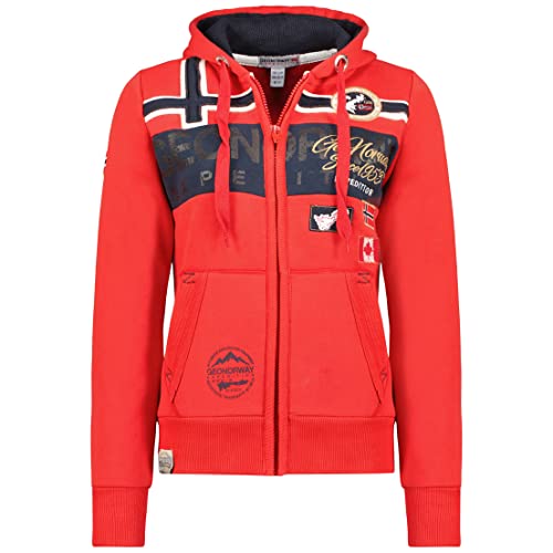 Geographical Norway Garadock Lady - Frauen Sweatshirt Kapuze Taschen Känguru - Sweatshirt Frauen Pullover Casual Langarm Warm (Rot L Größe 3) von Geographical Norway