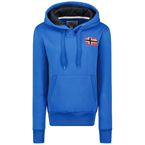 Geographical Norway Genifer Lady - Sweatjacke Damen Hoodie Zip mit Kapuze Taschen - Pullover Langarm Warm Jacke - Kapuzenjacke Frauen Jahreszeit Frühling Sommer Herbst (Königsblau XL) von Geographical Norway