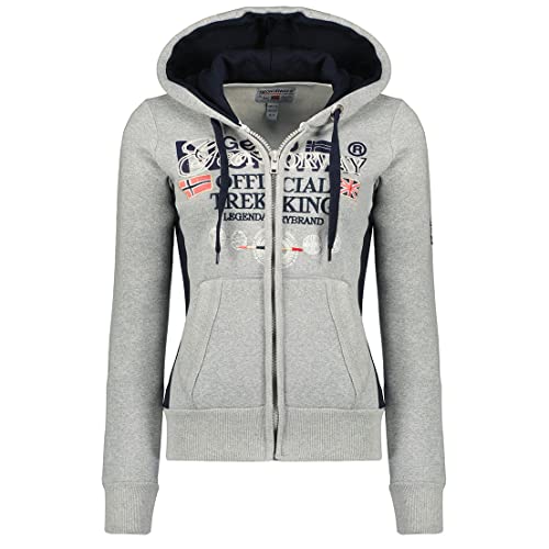 Geographical Norway Gladys Lady - Frauen Sweatshirt Kapuze Taschen Känguru - Sweatshirt Frauen Pullover Casual Langarm Warm (Hellgrau L Größe 3) von Geographical Norway