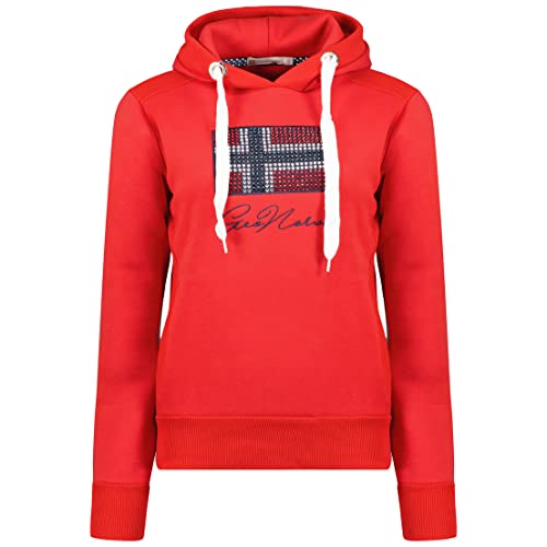 Geographical Norway Goisette Lady - Frauen Sweatshirt Kapuze Taschen Känguru - Sweatshirt Frauen Pullover Casual Langarm Warm (Rot XL Größe 4) von Geographical Norway