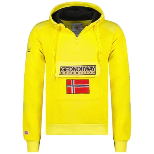 Geographical Norway Gymclass Herren-Kapuzen-Sweatshirt (Fluoreszierendes Gelb, l) von Geographical Norway