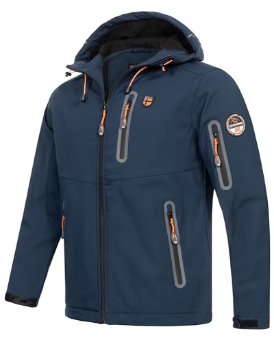 Geographical Norway Herbst Frühlings Jacke Softshell Jacke Windbreaker Übergangs Regen, Farbe:Navy, Größe:L von Geographical Norway