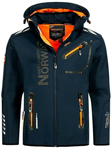 Geographical Norway Herren Herbst Winter Jacke Softshell Jacke Outdoor Regen Übergangs, Farbe:Navy, Größe:L von Geographical Norway
