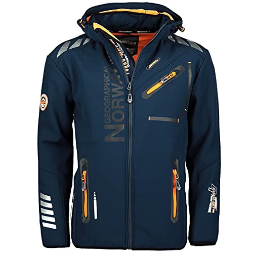 Geographical Norway Herbst Winter Jacke Softshell Jacke Outdoor Regen Übergangs Jacke, Farbe:Navy, Größe:XL von Geographical Norway