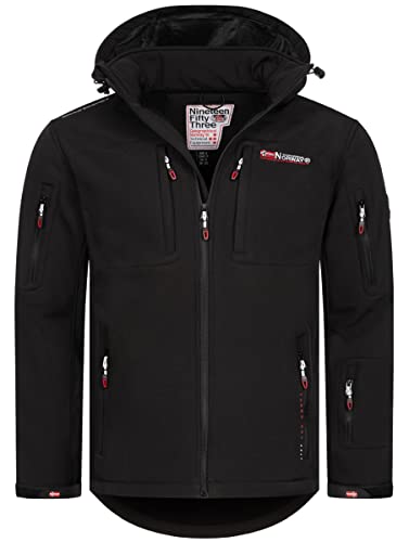 Geographical Norway Herbst Winter Softshell Jacke - Windbreaker Übergangs Regen Sport, Farbe:Schwarz, Größe:XXL von Geographical Norway