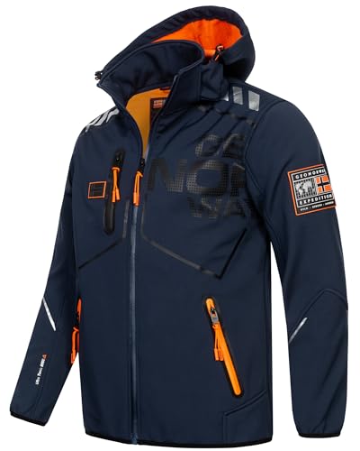 Geographical Norway Herbst Winter Jacke Softshell Outdoor Regen Übergangs Production H-H, Farbe:Navy, Größe:XL 52 von Geographical Norway