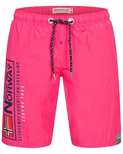 Geographical Norway Herren Bade Hose Bade Short Schwimm Shorts Sommer Lang Bermuda Beach, Hosengröße:L, Farbe:Pink von Geographical Norway