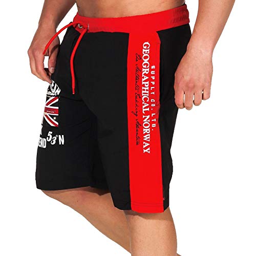Geographical Norway Herren Badeshorts Quodesh mit Patches Knielang Black M von Geographical Norway