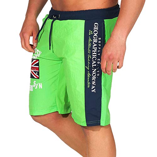 Geographical Norway Herren Badeshorts Quodesh mit Patches Knielang Flashy Green M von Geographical Norway