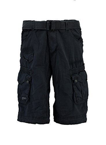 Geographical Norway Herren Baumwoll Cargo Shorts Parasol Stoff-Gürtel,Marine,XL von Geographical Norway