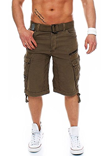 Geographical Norway Herren Baumwoll Cargo Shorts Parasol Stoff-Gürtel,Storm,L von Geographical Norway