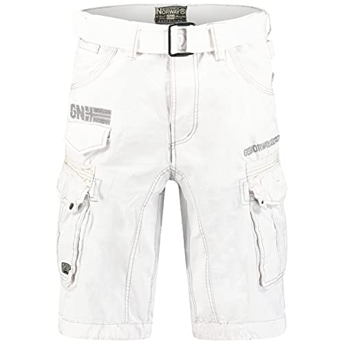 Geographical Norway Herren Baumwoll Cargo Shorts Parasol Stoff-Gürtel,White,XXX-Large Geographical Norway Herren Baumwoll Cargo Shorts Parasol Stoff-Gürtel,White,XXX-Large von Geographical Norway