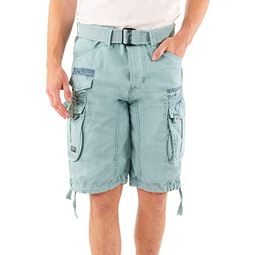 Geographical Norway Panoramique Herren Shorts Cargo Pant inkl. Gürtel SR087H/GN Größe L Farbe sky blue von Geographical Norway