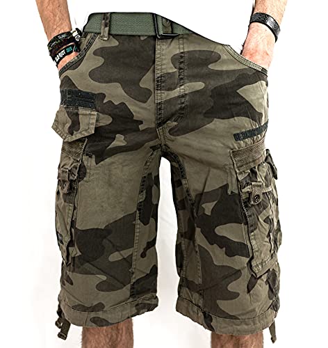 Geographical Norway Herren Cargo Short Sommer Bermuda Kurze Hose Shorts Brandiing- Production (3XL, CAMO Grau) von Geographical Norway