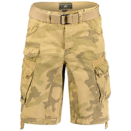 Geographical Norway Herren Cargo Short Sommer Bermuda Kurze Hose Shorts Brandiing- Production (XXL, CAMO BEIGE) von Geographical Norway