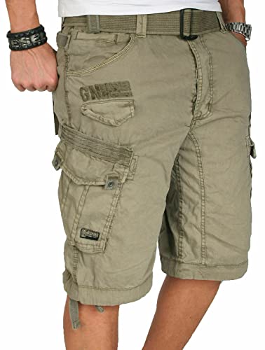 Geographical Norway Herren Cargo Short Sommer Bermuda Kurze Hose Shorts (Mastic, Medium) von Geographical Norway