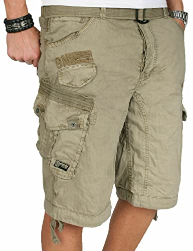 Geographical Norway Herren Cargo Short Sommer Bermuda Kurze Hose Shorts (Beige, Medium) von Geographical Norway