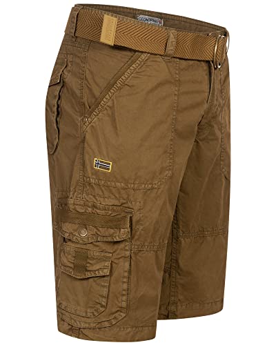 Geographical Norway Cargo Shorts Kurze Hose Knielang Short Bermuda Sommer Urlaub Freizeit FVS Production H-H, Hosengröße:L, Farbe:KAKI von Geographical Norway