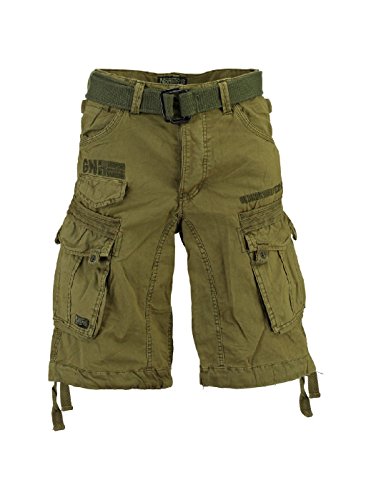 Geographical Norway Herren Cargo Shorts Kurze Hose Panoramique Men Basic Mastic (Grün), Größe:M von Geographical Norway