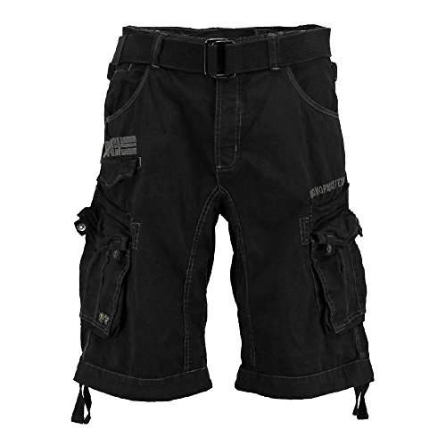 Geographical Norway Herren Cargo Shorts Kurze Hose Panoramique Men Basic Schwarz, Größe:M von Geographical Norway
