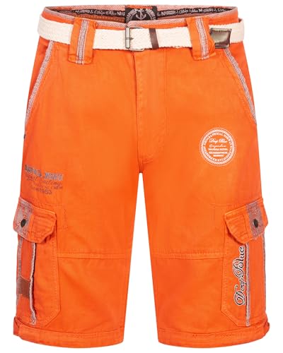 Geographical Norway Herren Cargo Shorts Kurze Hose Short Bermuda Knielang Parash, Hosengröße:L, Farbe:Orange von Geographical Norway