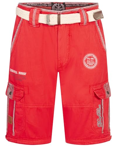 Geographical Norway Herren Cargo Shorts Kurze Hose Short Bermuda Knielang Parash, Hosengröße:M, Farbe:Rot von Geographical Norway