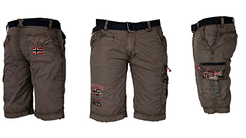 Geographical Norway Herren Cargo Shorts Kurze Hose Short Bermuda Knielang Parodi, Hosengröße:3XL / W38, Farbe:Dunkelgrau von Geographical Norway