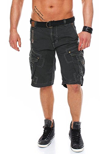 Geographical Norway Herren Cargo Shorts Parapente Canvas-Gürtel black 3XL von Geographical Norway