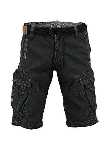 Geographical Norway Herren Cargo Shorts Parapente Canvas-Gürtel black M von Geographical Norway
