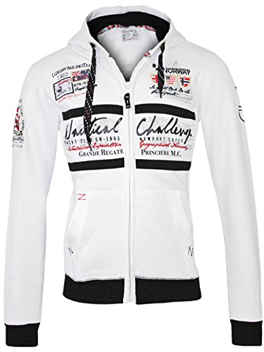 Geographical Norway Herren Hoodie Jacke Goasting, Weiß, XXL von Geographical Norway