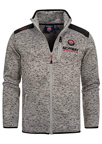 Geographical Norway Herren Fleece Jacke Contrast Shoulder Sweater Ches Logo Embro 2 Zipped Pockets, Blended Grey, Gr:L von Geographical Norway