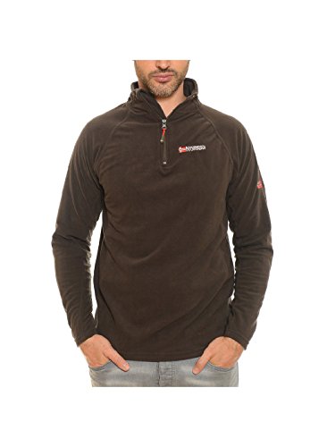 Geographical Norway Herren Fleece Jacke Übergangs Jacke Tug Half Winter Fleece Jacke (XL, Braun) von Geographical Norway