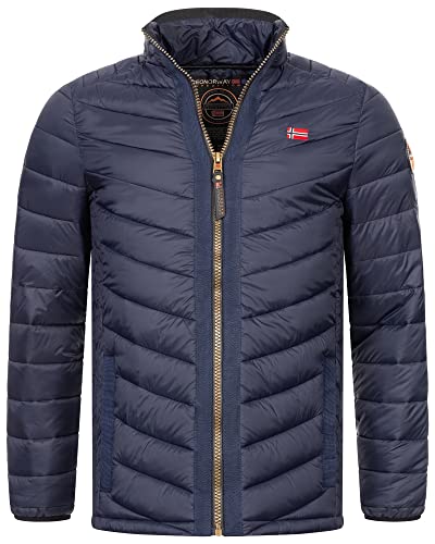 Geographical Norway Herren Herbst Frühlings Jacke Steppjacke Stehkragen Übergangs Jacke Gesteppt Produktion FVS H-H, Farbe:Navy, Größe:S von Geographical Norway