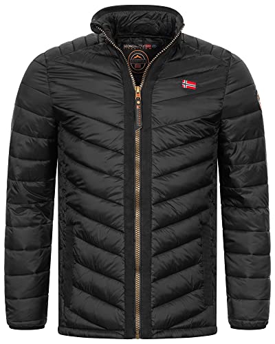 Geographical Norway Herren Herbst Frühlings Jacke Steppjacke Stehkragen Übergangs Jacke Gesteppt Produktion FVS H-H, Farbe:Schwarz, Größe:S von Geographical Norway