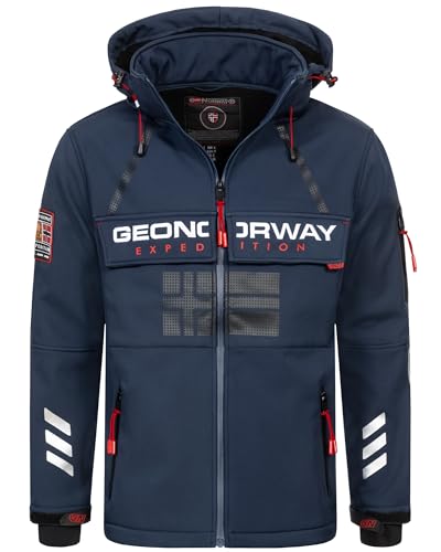 Geographical Norway Herren Herbst Winter Softshell Jacke - Windbreaker Übergangs Regen Sport, Farbe:Navy, Größe:M 48 von Geographical Norway