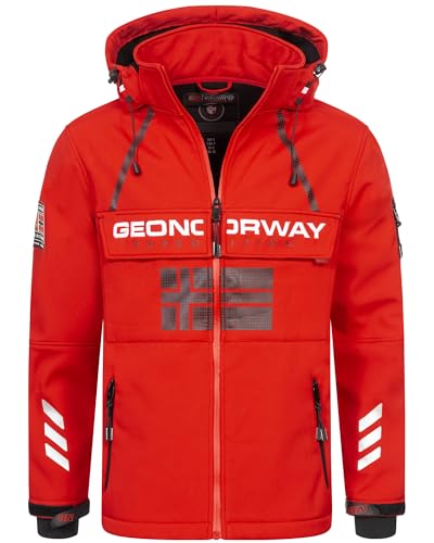 Geographical Norway Herren Frühlings Jacke Softshell Jacke Windbreaker Übergangs Regen Jacke Sport, Farbe:Rot, Größe:XL 52 von Geographical Norway