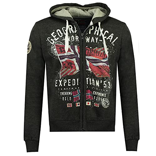 Geographical Norway Herren Gitchen Men Kapuzenpullover, Dunkelgrau, XXL von Geographical Norway