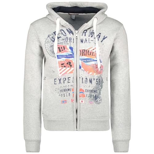 Geographical Norway Herren Gitchen Men Kapuzenpullover, Hellgrau, XXL von Geographical Norway