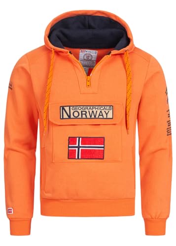 Geographical Norway Herren Gymclass Kapuzenpullover, Naranja, XL von Geographical Norway